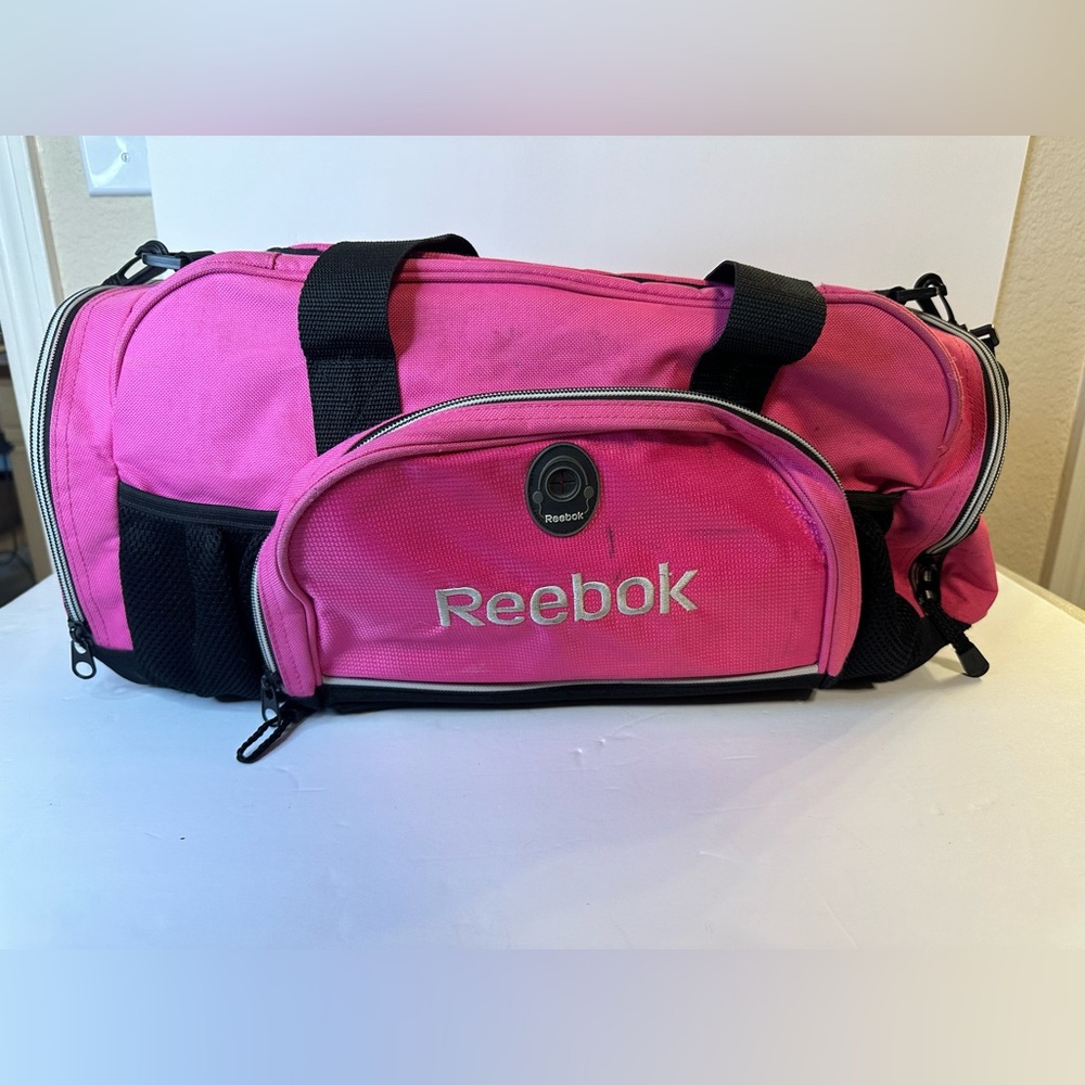 Reebok Hot Pink Gym Duffel with Black Trim